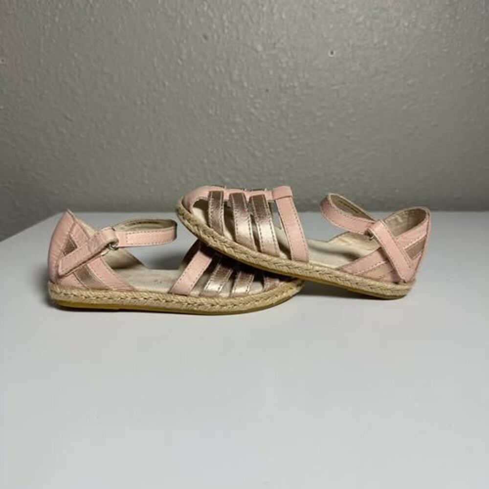 UGG Pink and Gold Leather Espadrille Sandals